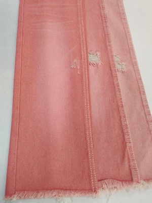 comprar Tejido de color rosa estilo Twill izquierdo 10,6 oz Tejido de denim con 10 * 7 Construcción para mujer jeans online manufacture