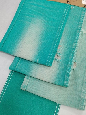 comprar Fancy APPLE GREEN Color Left Twill Style 10.6oz Denim Fabric With 10*7 Construction  JSD3023FG For Jeans online manufacture