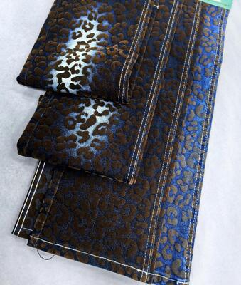 comprar Brown Leopard Print Twill Style Denim Fabric For Jacket Or Coat  10.5oz 70%Cotton online manufacture