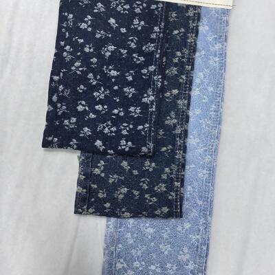 comprar Tejido vaquero jacquard floral de 10oz, peso medio, 10S para vaqueros de señora en stock Fabricación en línea