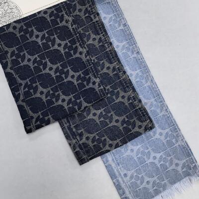 comprar 60% de algodón de cuatro hojas de estrella azul jacquard tejido de algodón de punto de peso medio para vaqueros 10,5 oz Fabricación en línea