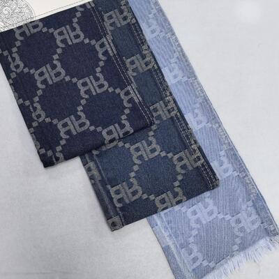 comprar RR Patrón Azul Jacquard Lavado Tejido Denim Para Hombre Jeans Diseño Especial En stock Fabricación en línea