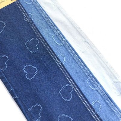 Tejido vaquero jacquard estampado de corazón, denim no elástico de 10.6 oz, para ropa de jeans únicos JSD3077-01