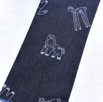 Tejido de denim de peso ligero para niños de impresión animal Jeans chaqueta o camisa