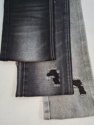 Tejido vaquero de algodón poliéster súper suave de 13OZ de peso pesado NEGRO/NEGRO JSD3218A para vaqueros de señora o pantalones de niño