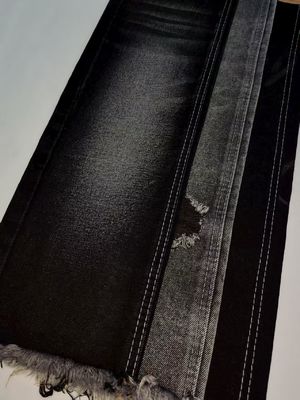 Tejido de algodón poliéster denim de invierno negro/negro 14.2 oz para jeans