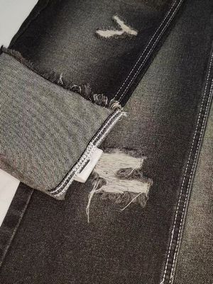 Tejido de mezclilla estilo TWILL de 12.2OZ NEGRO/BLANCO con construcción 7*7 Para jeans de hombre