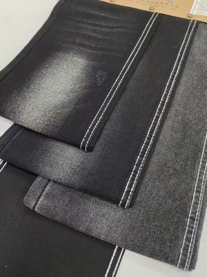 75% de algodón 25% de poliéster Twill Tejido de denim 9.4 oz NEGRO/NEGRO para pantalones de denim